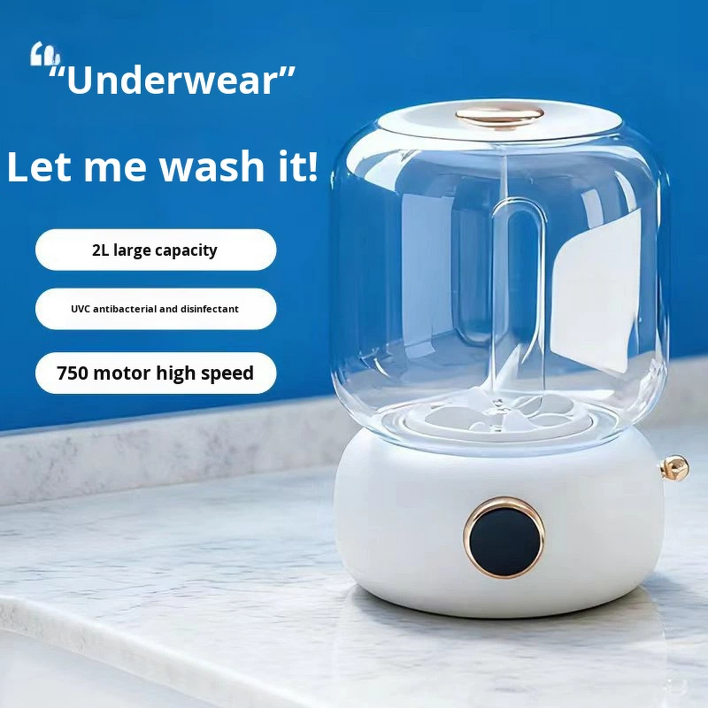 Mini Portable Washing Machine - 4000mAh Rechargeable Wireless 2L Deep Cleans Delicate
