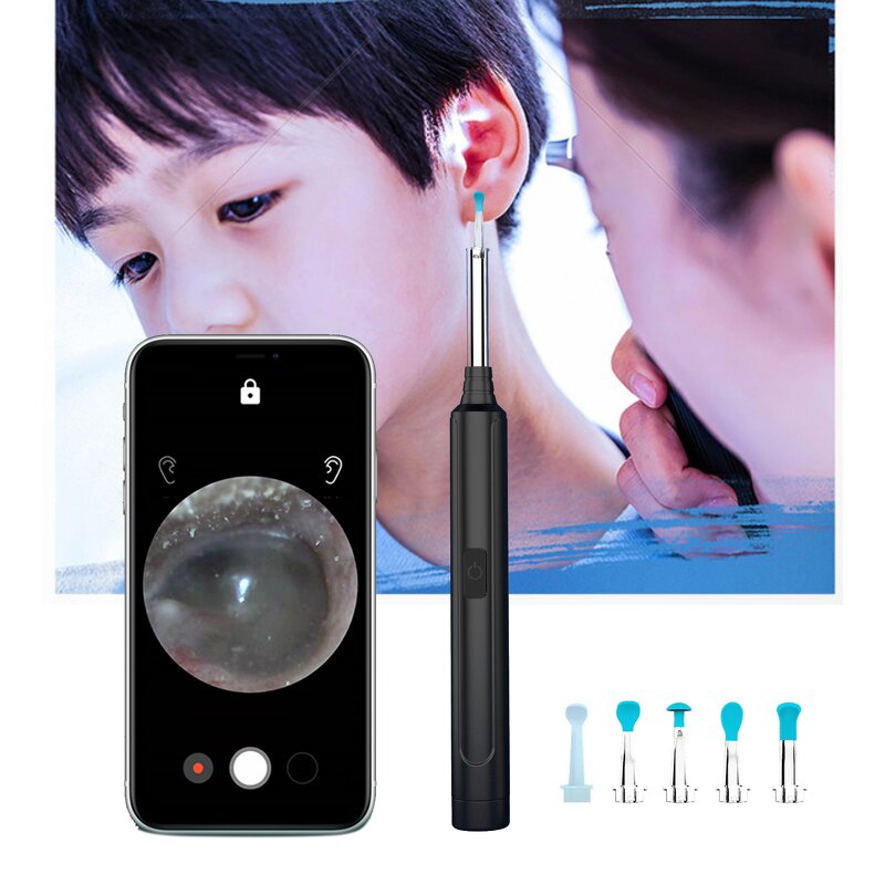 WIFI Electric Otoscope - Waterproof Wireless Video Camera Endoscope Ear Wax Removal