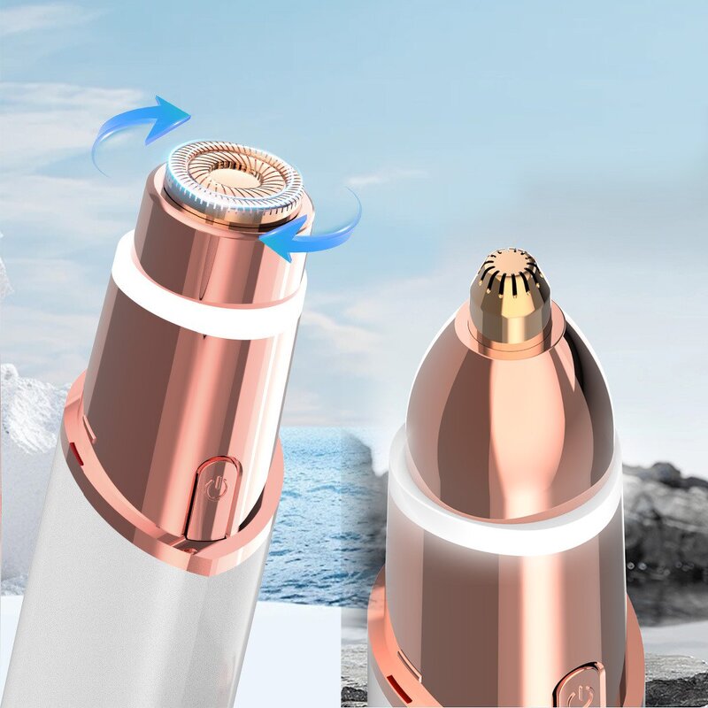2-in-1 Electric Epilator - Rechargeable Women Face Eyebrow Trimmer Customizable Remover