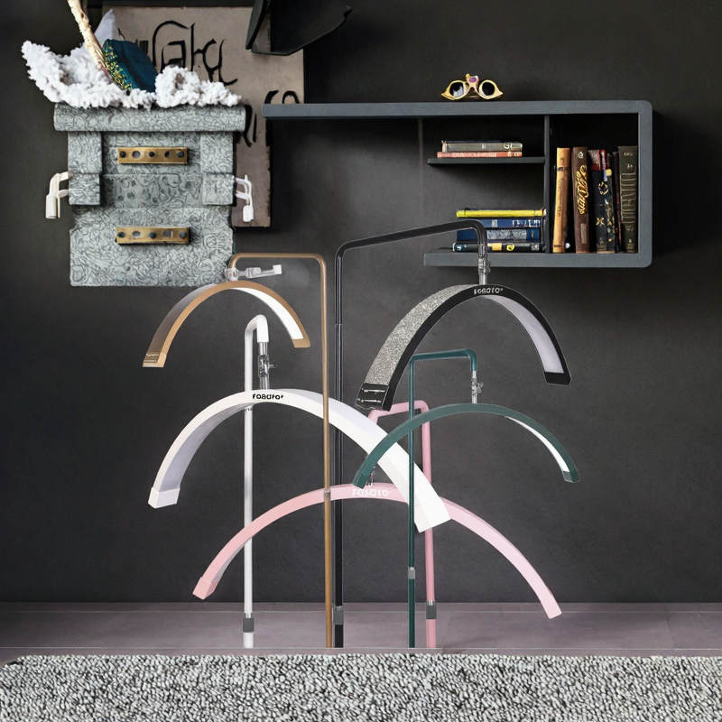 Eyelash Extension Lamp - 24Inch 40W Metal Moon Floor Light Phone Holder Beauty Bed