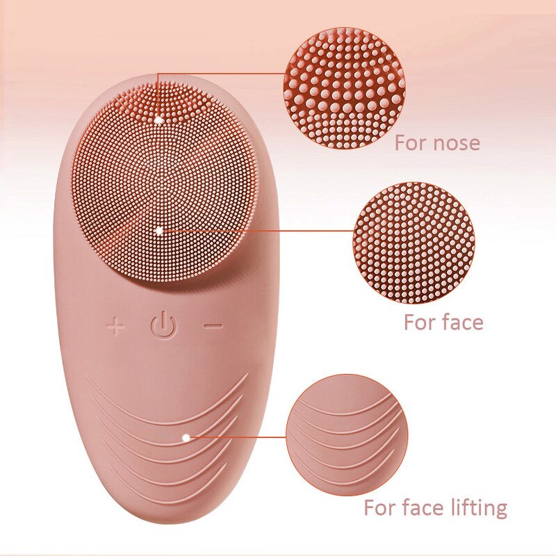 Silicone Facial Cleansing Brush - Waterproof Sonic Vibrating Deep Cleansing Soft Brush