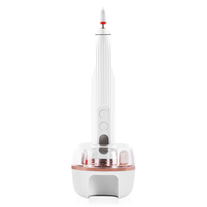 All-in-One Nail Drill - Rechargeable UV Lamp Desktop Base 6pcs Acrylic Files USB Portable