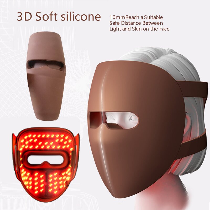 3D LED Face Mask - Dropshipping Red Light Therapy Acne Treatment Silicone 360 Safe