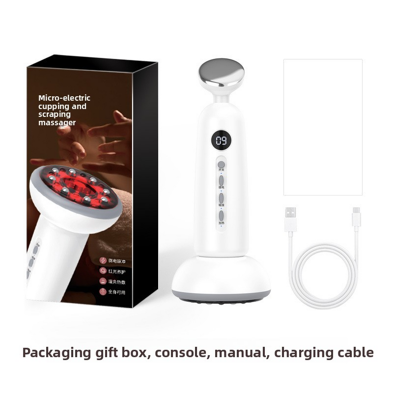 Heated Gua Sha Massager - Plastic Electric 9 Level Temp Vibration Face Women Gift Tool