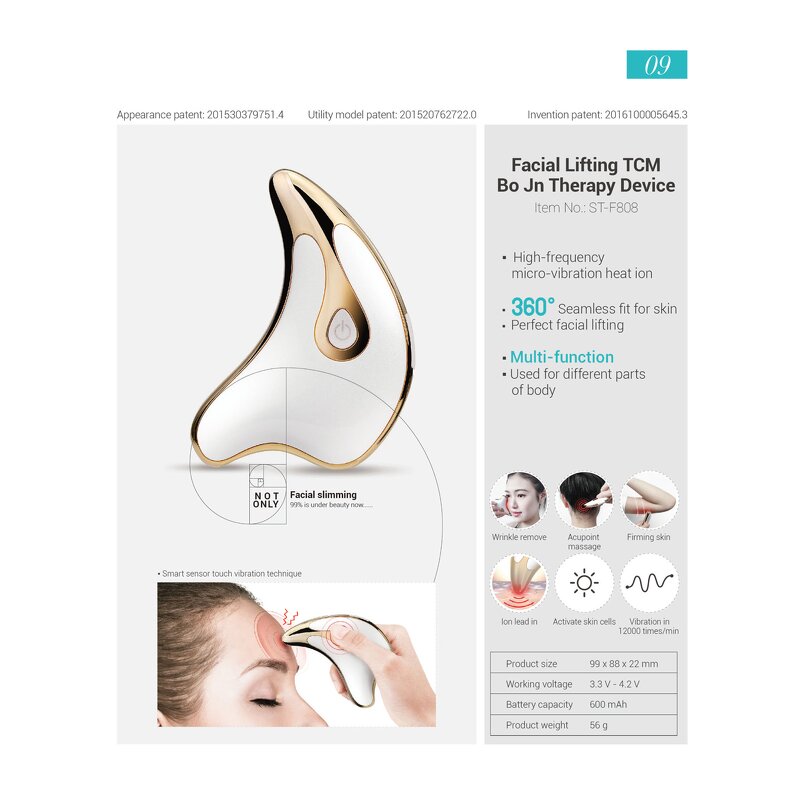 Ms.w Electric Gua Sha - ABS Luxury Heated Vibration Red Light Face Sculpting Lift Tool