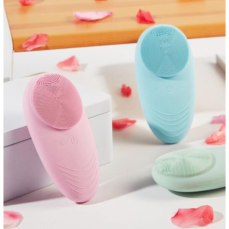 Facial Cleansing Device - Rechargeable Silicone Sonic USB Exfoliating Cleaner ABS Brush 73G
