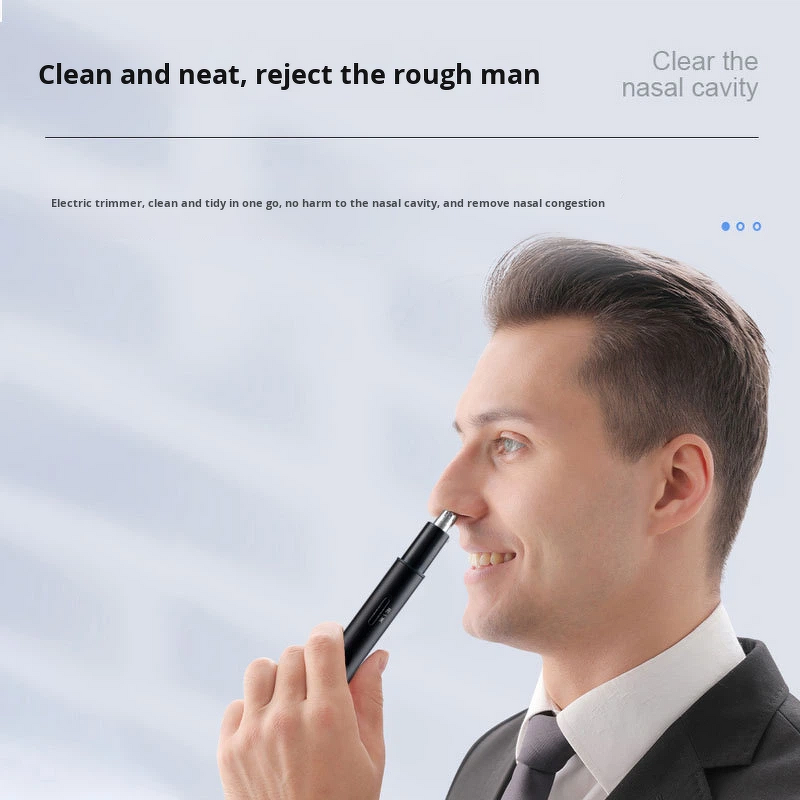 Nose Hair Trimmer - Rechargeable Stainless Steel Detachable Washable Blade Men Women
