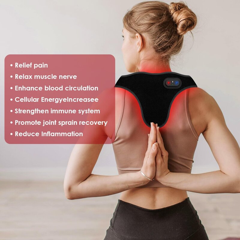 Red Light Therapy Pad - Neck Shoulder Type-C 2000mAh 660nm&850nm Infrared Heating