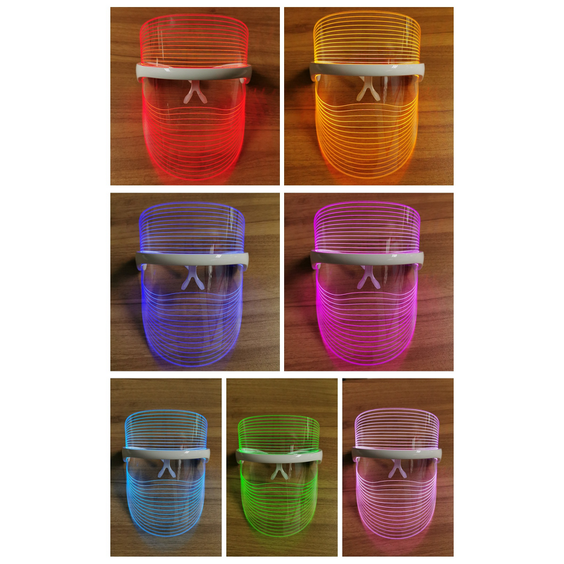 7-Color LED Face Mask - ABS Wireless Korean Photon Red Blue Facial Neck Skin Care