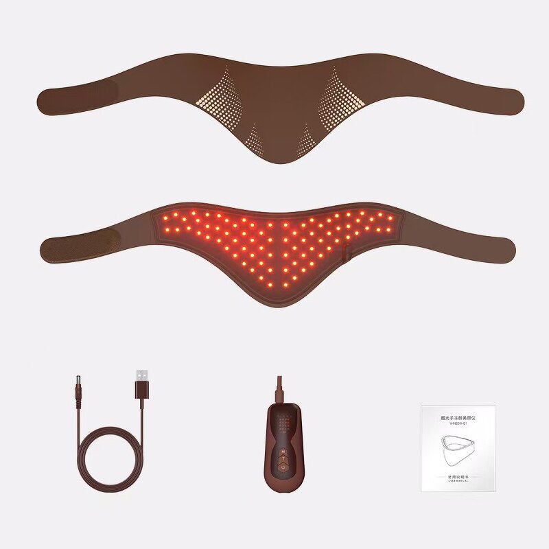 3C LED Face Neck Mask - Soft Silicone Light Therapy Ergonomic Home Travel Anti-Aging