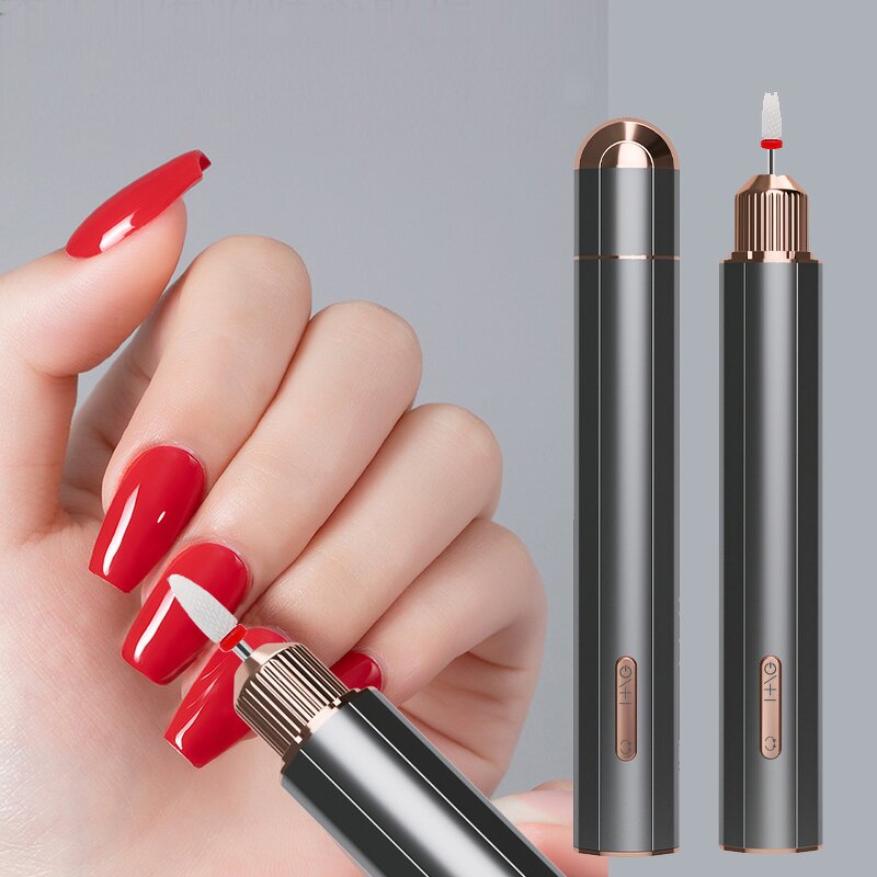 Electric Nail Drill Pen - 2024 Portable 20K PRM Low Noise Home Salon Nail Polish Tool
