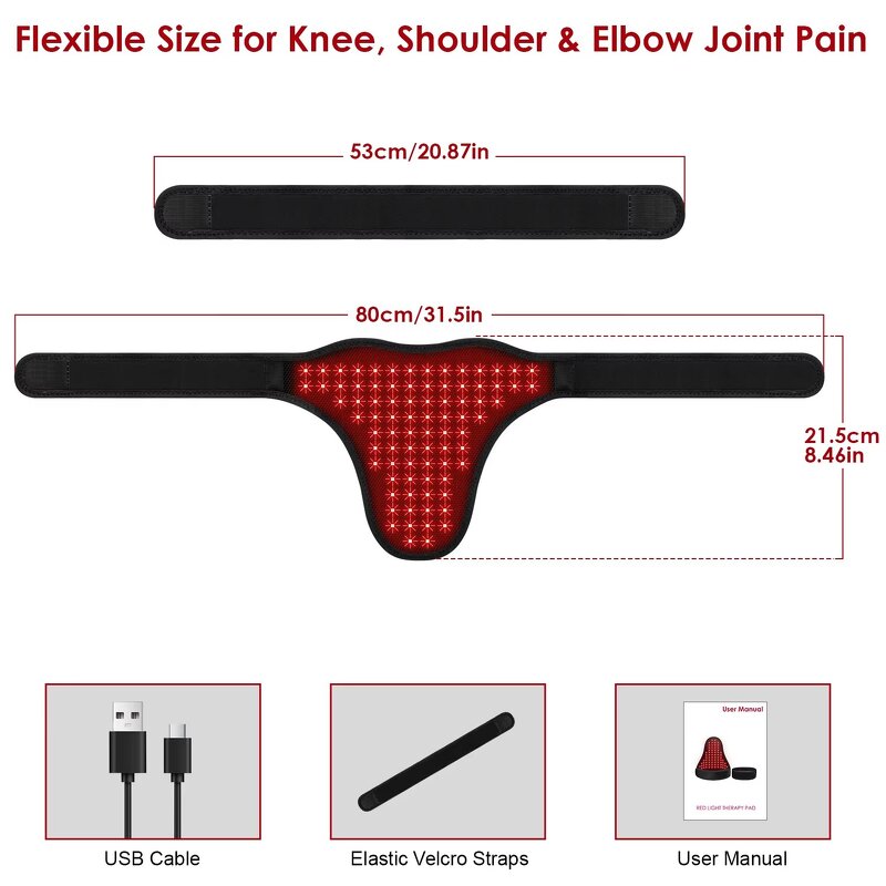 Red Light Therapy Pad - Neck Shoulder Type-C 2000mAh 660nm&850nm Infrared Heating