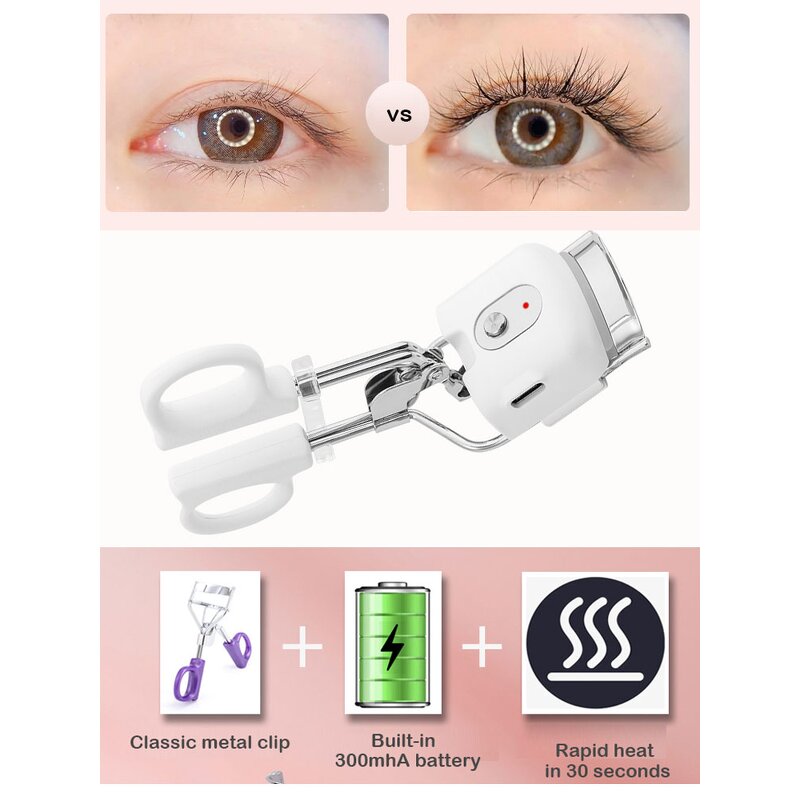 Mini Eyelash Curler - Private Label USB Charging Heated Dual Temp Control ABS Makeup