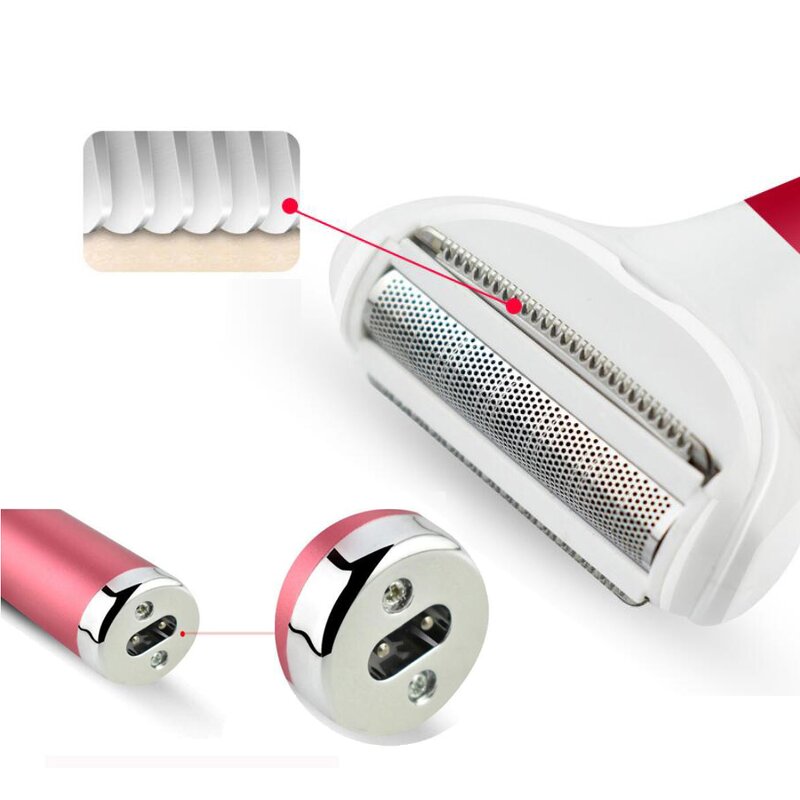 5-in-1 Women's Epilator - Rechargeable Facial Body Nose Bikini Trim 1-Year Warranty