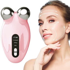 Microcurrent Face Lift Device - Mini LED Wrinkle Remover Skin Tightening Roller Tool