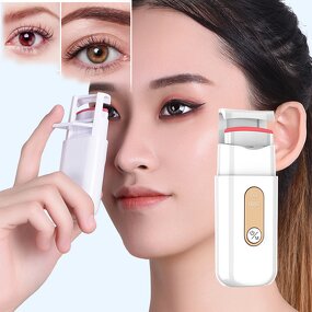 C-Shaped Eyelash Curler - Rechargeable 5s Heat-up 24H Long Lasting Curls Plastic
