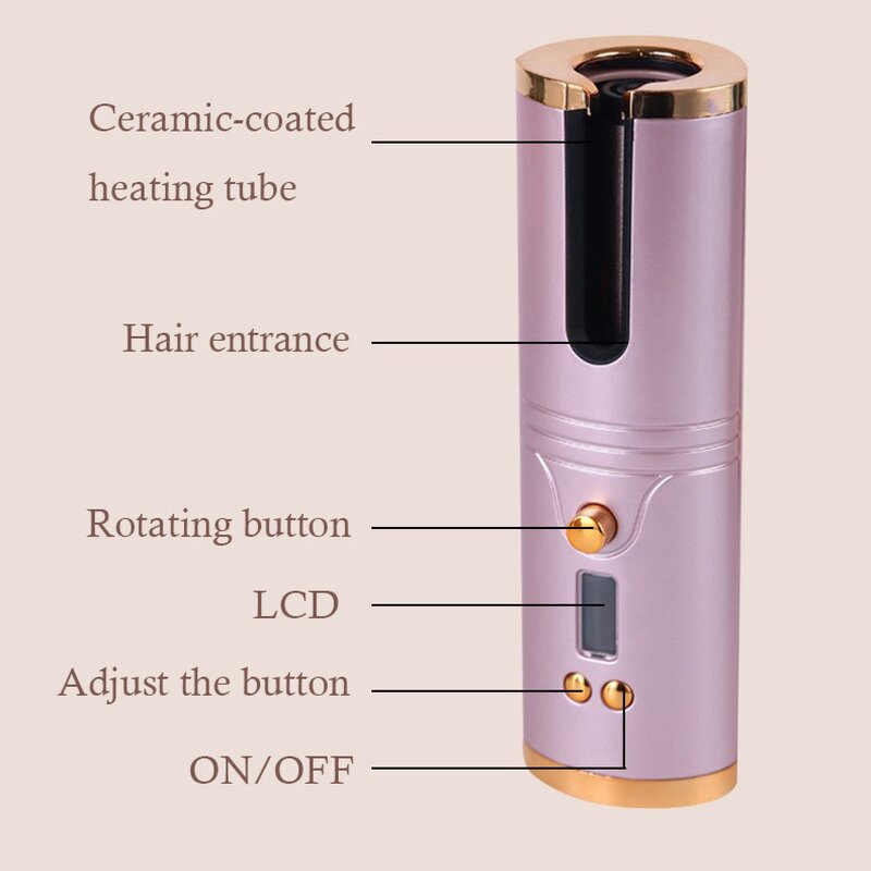 360 Automatic Hair Curler - Mini LED Temp PTC Tourmaline Including Hair Dryer Tool