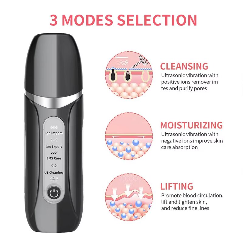 Facial Skin Scrubber - Electric Home ABS Spatula Pore Blackhead Remover Face Care