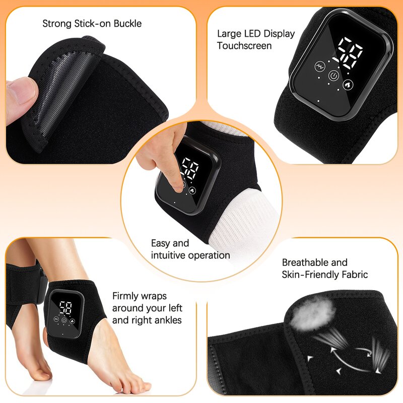 Wireless Foot Massager - New Product USB Rechargeable Vibration Heat Timing Leg Pain