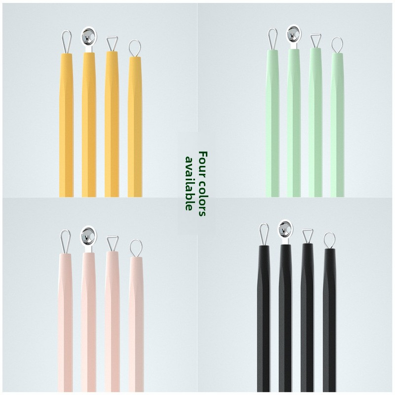 Acne Needle Set - High-Precision Stainless Steel Double-Headed 4-Piece Blackhead Removal