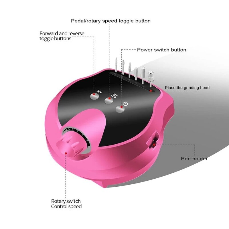85W Electric Nail Drill - Powerful Gel Polish Removal Plastic Factory Direct Stock