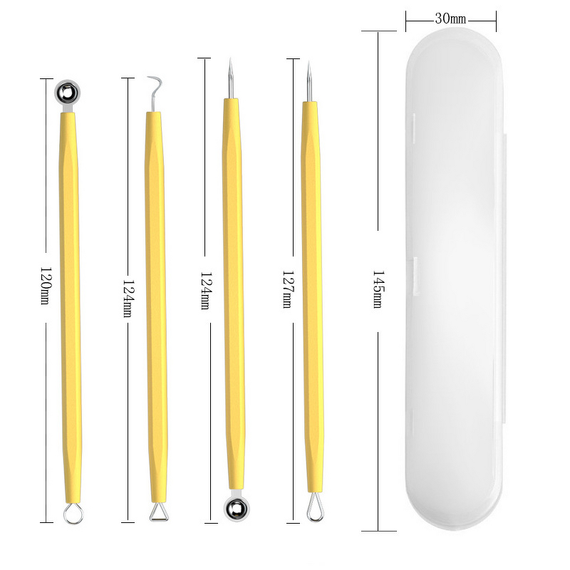 Acne Needle Set - High-Precision Stainless Steel Double-Headed 4-Piece Blackhead Removal