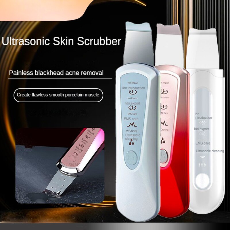 Ultrasonic Face Scrubber - Rechargeable ABS Nose Deep Cleaning Blackhead Remover Spatula