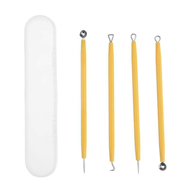 Blackhead Extractor Set - 4-Piece Stainless Steel Plastic Handle Acne Comedone Remover