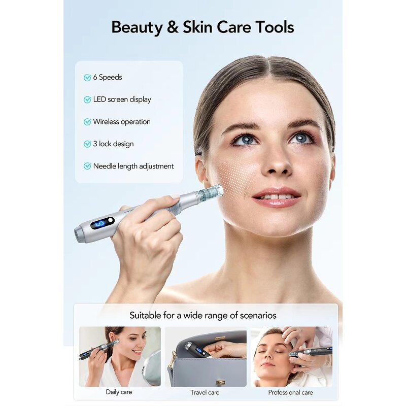 Dr Pen M8S Derma Pen - Professional Wireless LED Face Head Hair Scalp Growth