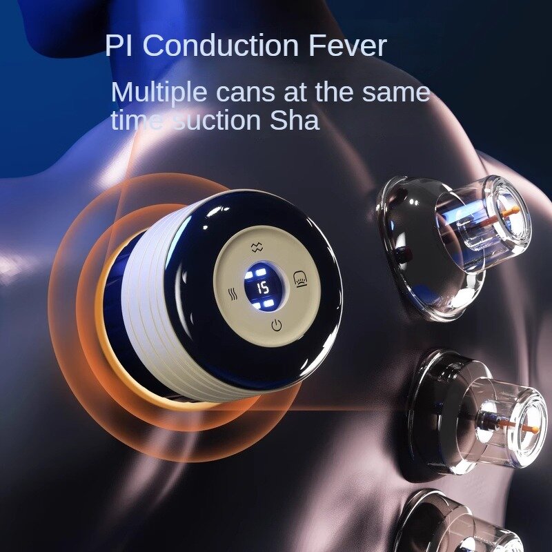 Smart Cupping Machine - Intelligent Scraping Red Light 12-Level Suction USB Rechargeable