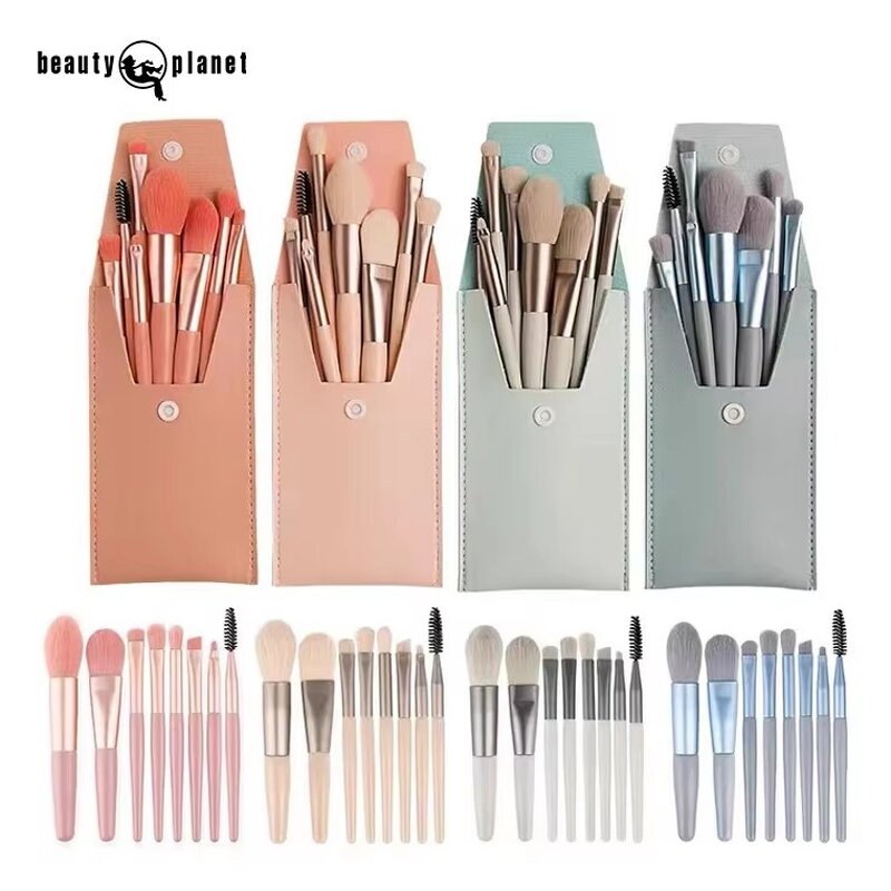 Makeup Brush Set - Portable Professional Travel Eye Face Brushes with Shaving Kit