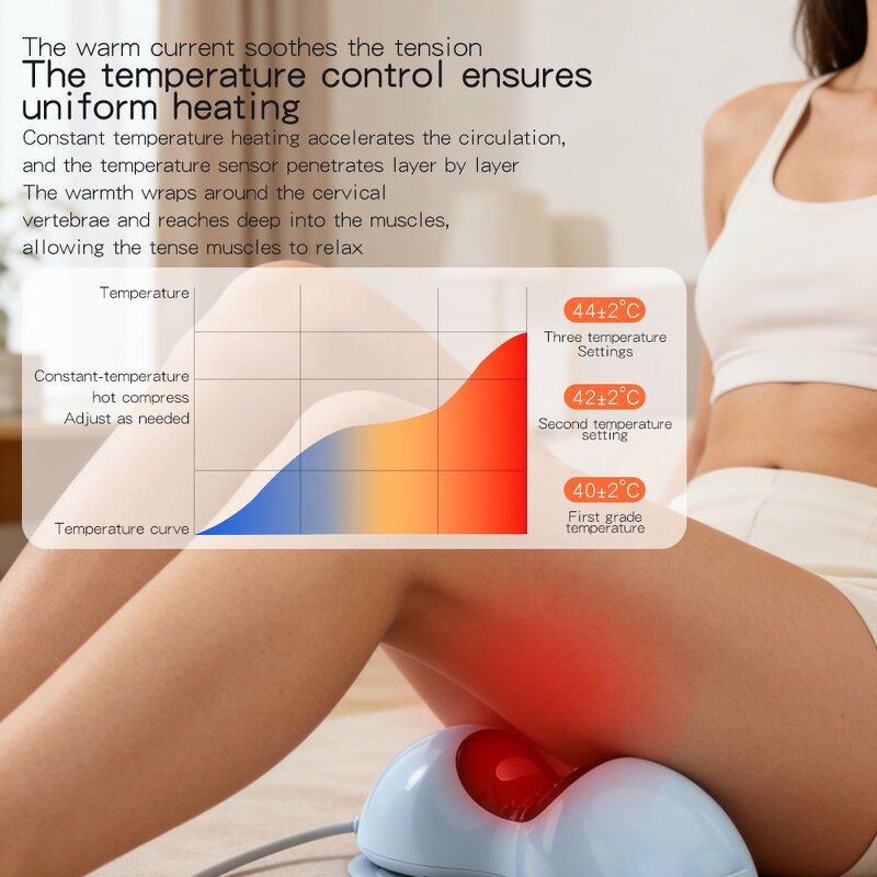 6D Airbag Massage Pillow - OEM Wireless Timing Control Neck Pain Fatigue Reduction