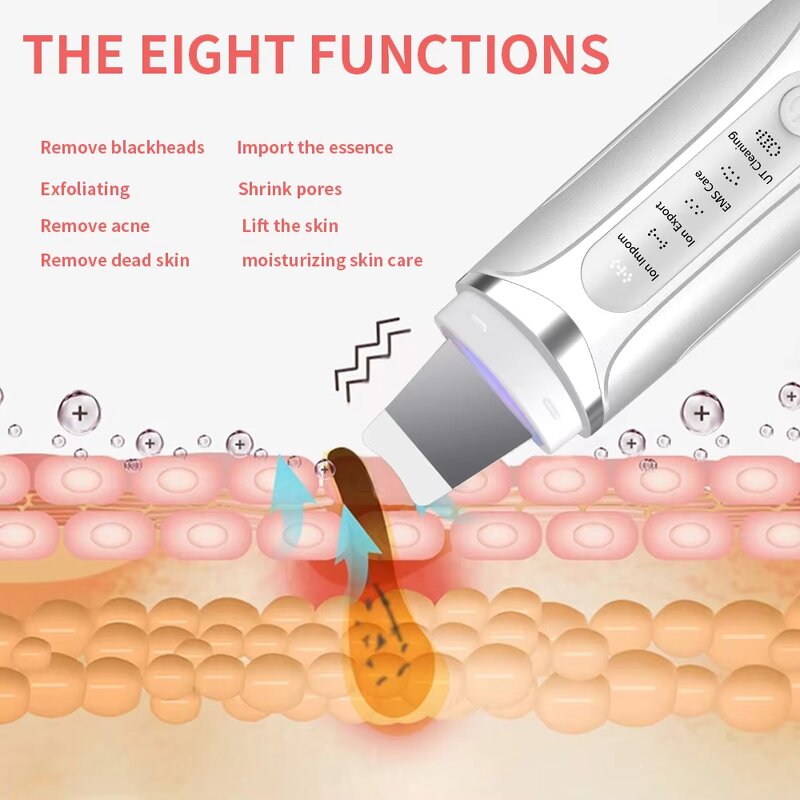 Facial Skin Scrubber - Electric Home ABS Spatula Pore Blackhead Remover Face Care