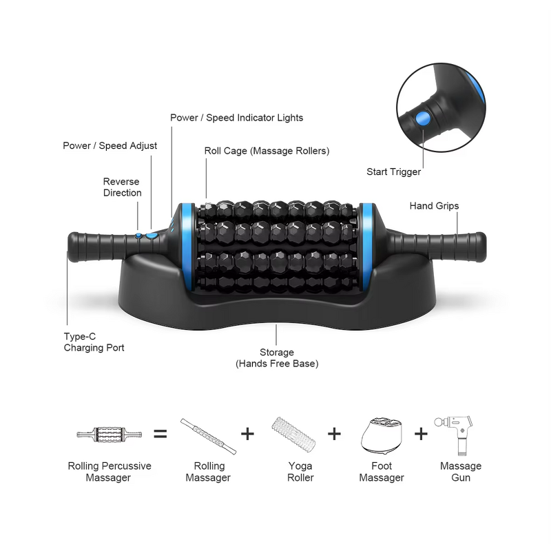 Cervical Traction Pillow - Cross-Border Plug-In Large Massage Head Musical EVA Material