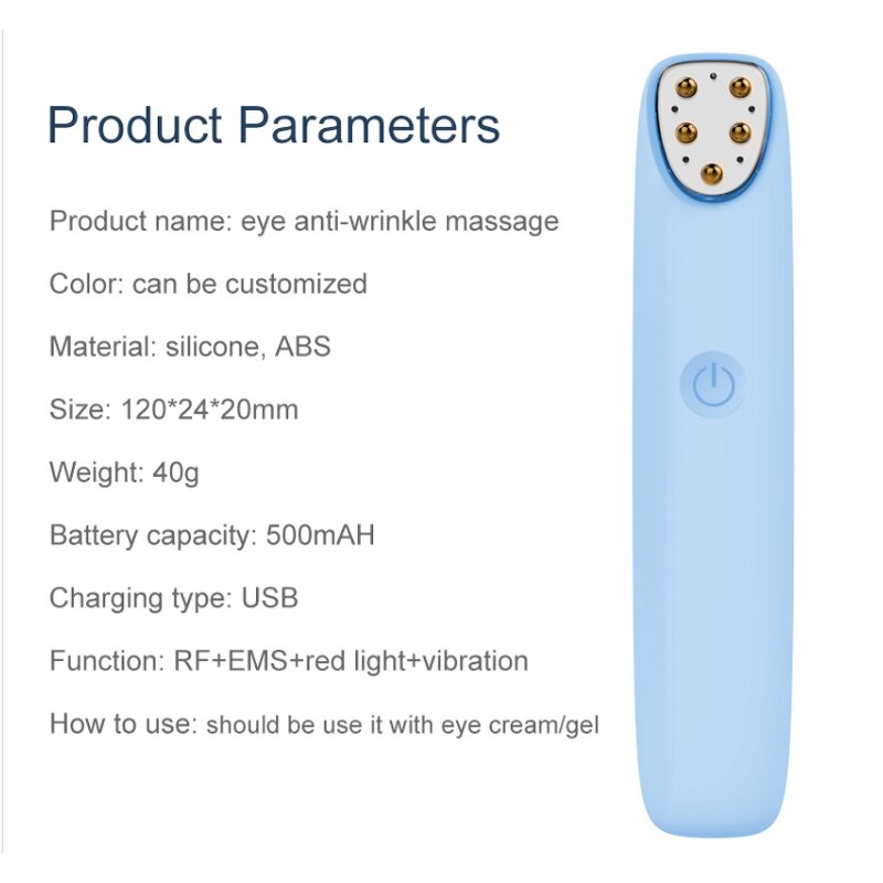 Beauty Eye Magic Wand - Rechargeable Heating Phototherapy Vibration Anti-Wrinkle Pen