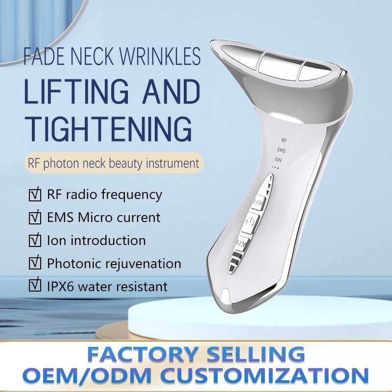 RF EMS Facial Massager - Home Use Red Light LED Photon Anti-Aging Face Neck Lifting
