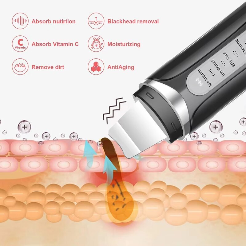 Facial Skin Scrubber - Electric Home ABS Spatula Pore Blackhead Remover Face Care