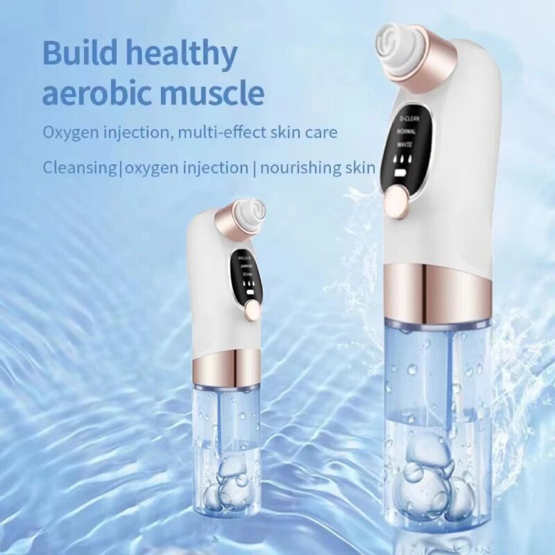 Small Bubble Blackhead Remover - Electric Micro LCD USB-C 5 Suction Heads Home Nose