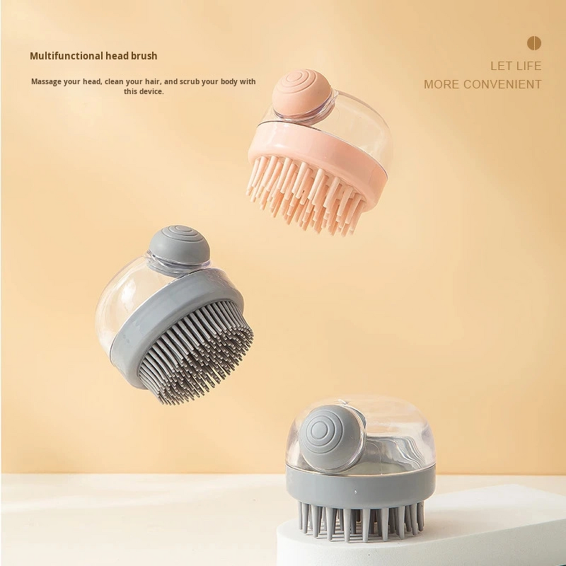 Silicone Massage Brush - OEM Liquid Dispenser Scalp Hair Washing Makeup Tool Cleaning