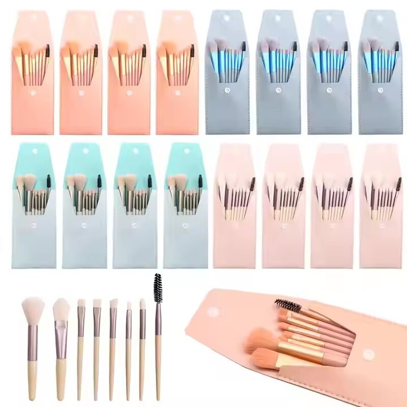 Makeup Brush Set - Portable Professional Travel Eye Face Brushes with Shaving Kit