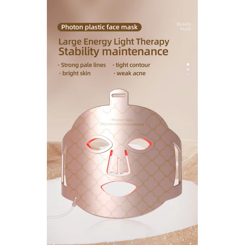 7 Color LED Facial Mask - Home Use Electric Photon Red Light Silicone UK Skin Tightening