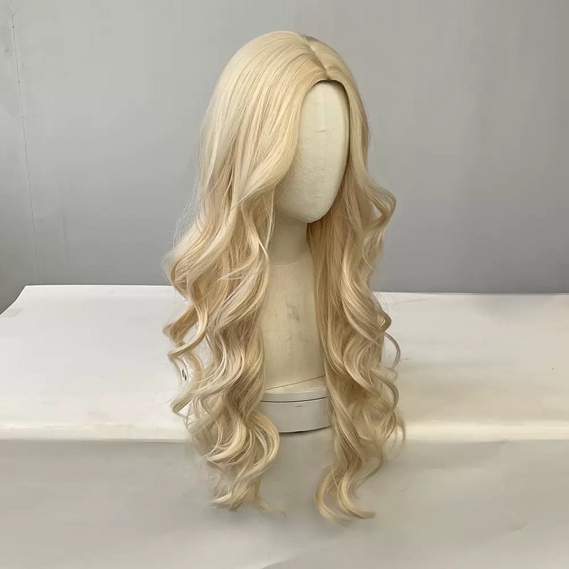 Synthetic Lace Wig - Women's Daily Large Wavy Long Straight Light Brown Heat Resistant