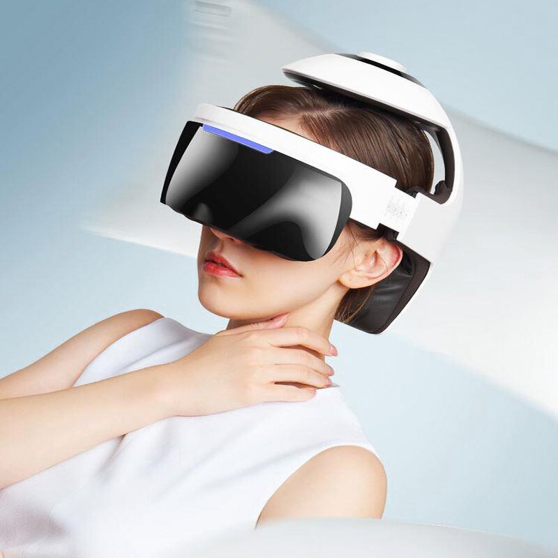Air-Pressure Head Massager - Rechargeable Electric Eye Massage Warm Music Stress Relief