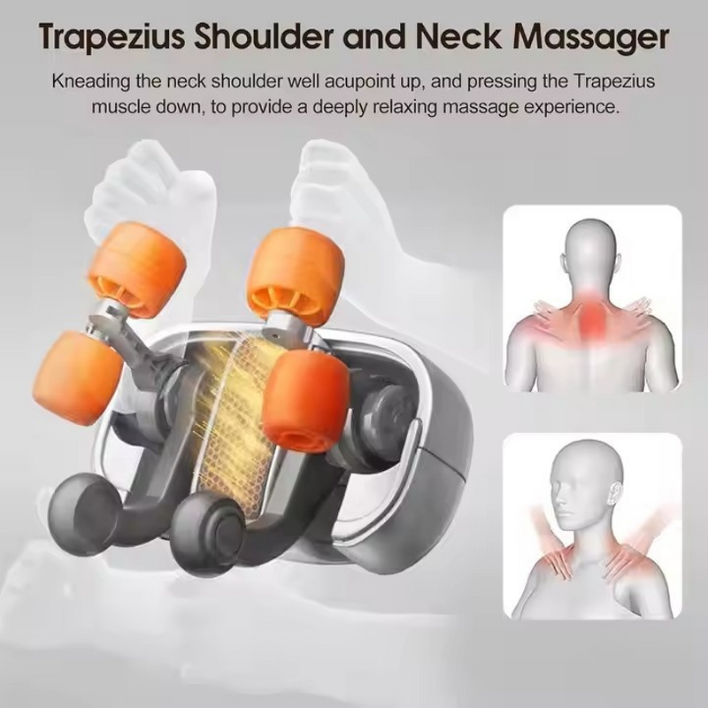 Neck Shoulder Pillow Massager - Electric Kneading Shiatsu Memory Cotton Timing Alleviate