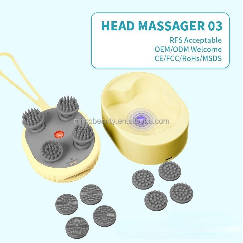 Red Light Scalp Massager - IPX7 Waterproof 360° Kneading Stress Relax Hair Growth