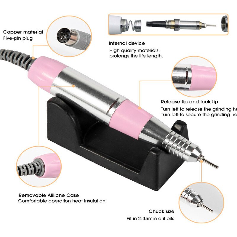 Nail Drill Bits - Factory 45000rpm Plastic Electric Nail Polish Removal Machine