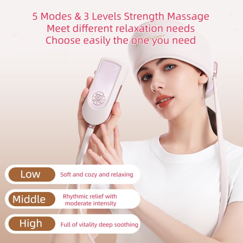 MB365 Head Massager - Mictro-Beauty 6 Zone Airbag Heating Wrap Artificial Hand Kneading