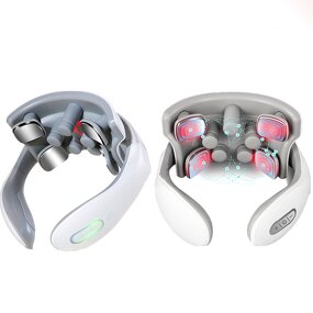 Smart Electric Neck Massager - 6 Mode EMS Microcurrent Pulse Heating Muscle Pain Relief