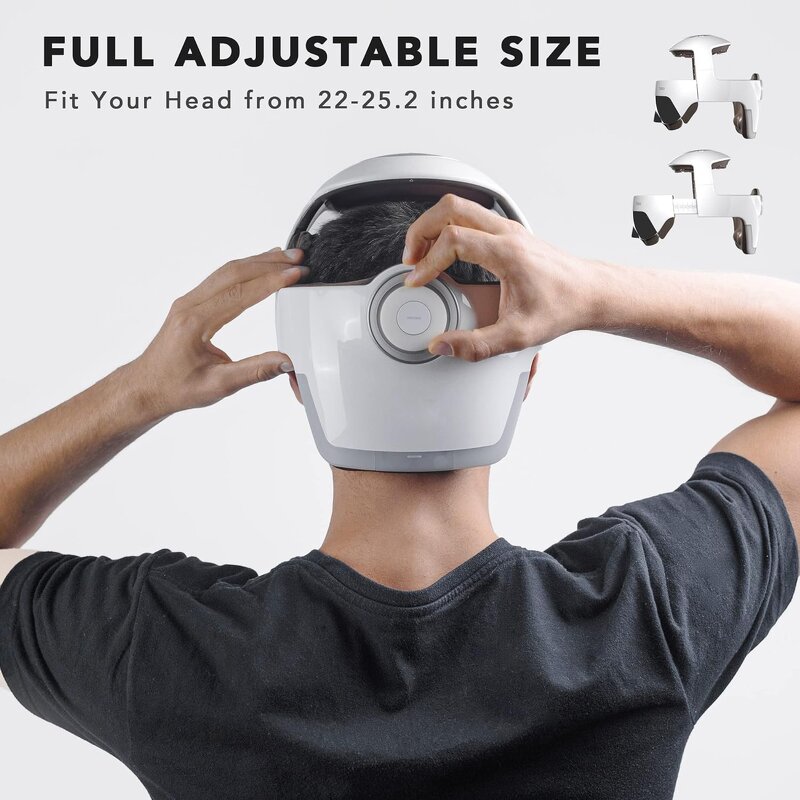 Smart Head Therapy Helmet - 360 Air Pressure Hot Compress Vibration 4-Speed Eye Massage