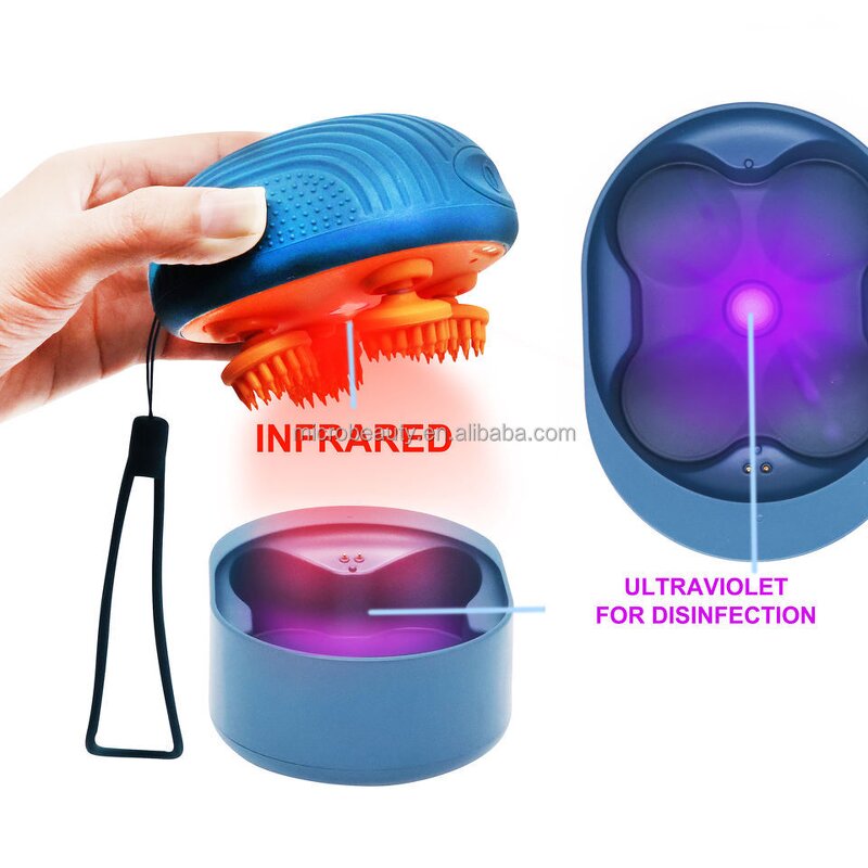 Red Light Scalp Massager - IPX7 Waterproof 360° Kneading Stress Relax Hair Growth